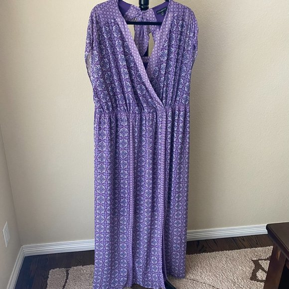 Lane Bryant, Purple Long Spring Dress with slits, Size 22/24 - Picture 1 of 10